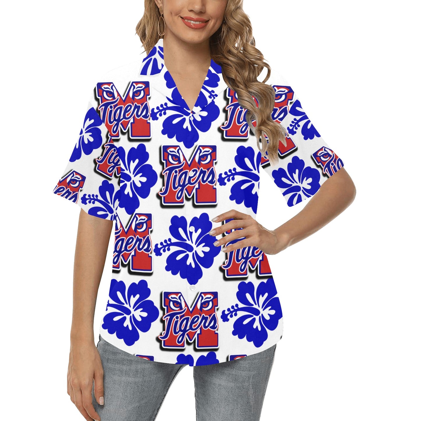 Tigers Sideline Hawaiian Shirt Women-MCK
